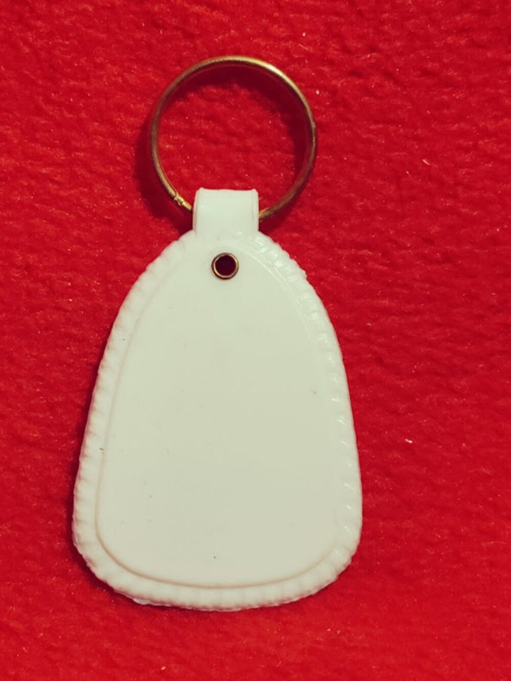 Blank White Vintage Keychain Fob